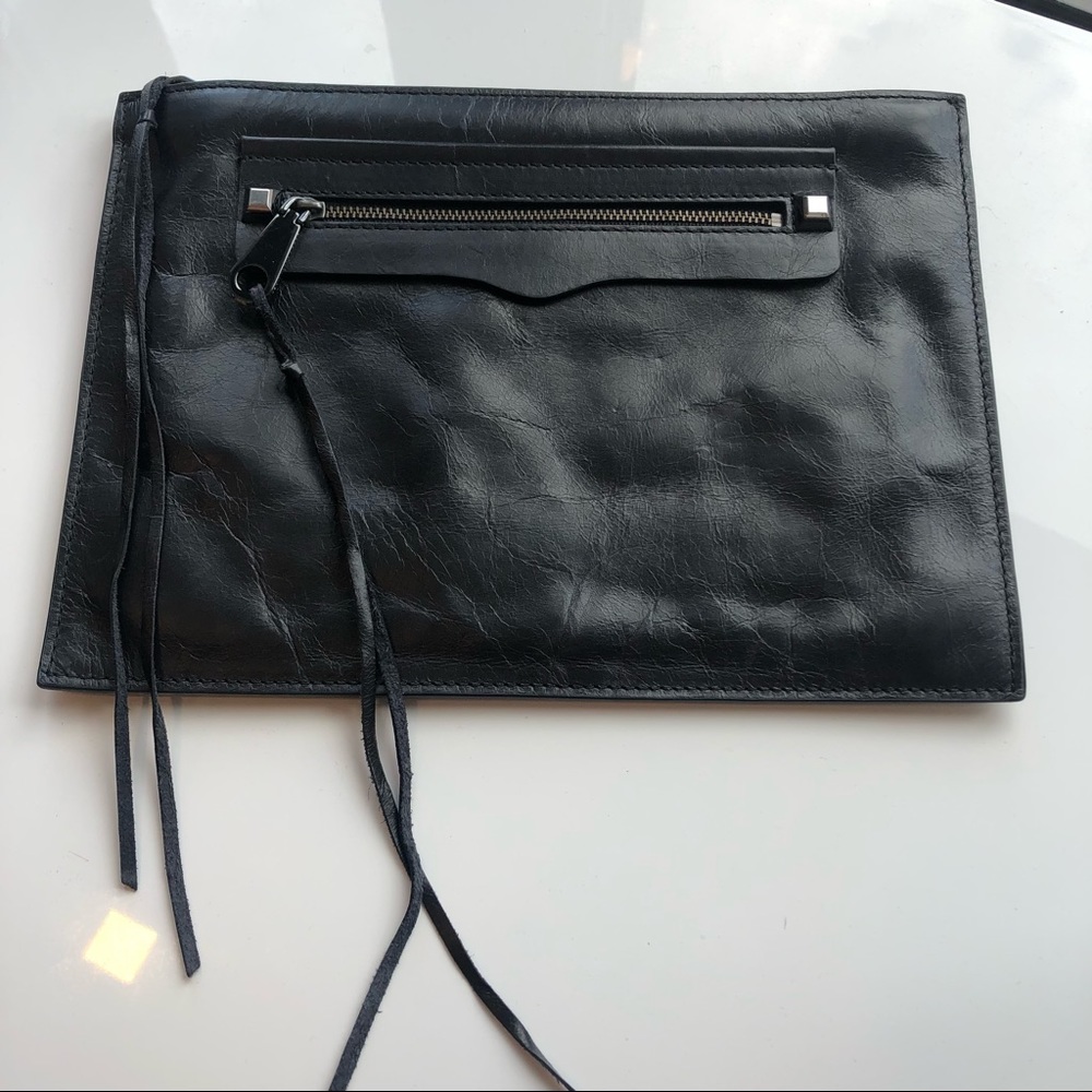 Rebecca minkoff black letter envelope clutch